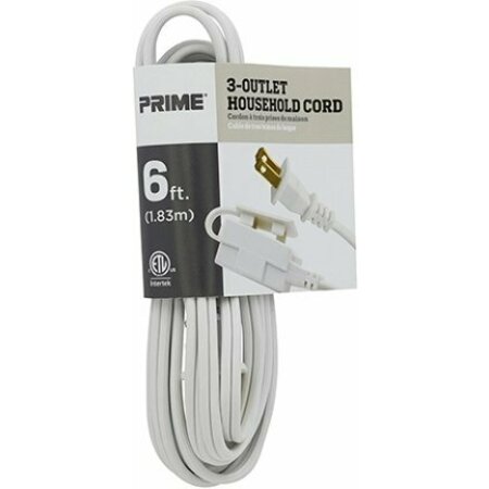 PRIME 6 16/2 SPT-2 3-OUTLET WHITE CORD EC 660606